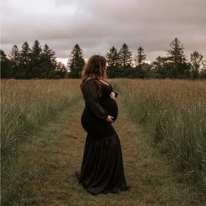 Elegant Black Maternity Gown